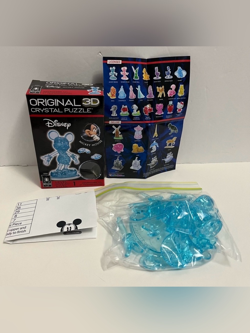 BEPUZZLED Disney Mickey Mouse 3D Crystal Puzzle complete toy